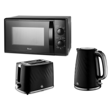 Swan Windsor Black Kettle 2 Slice Toaster & Microwave Matching Set