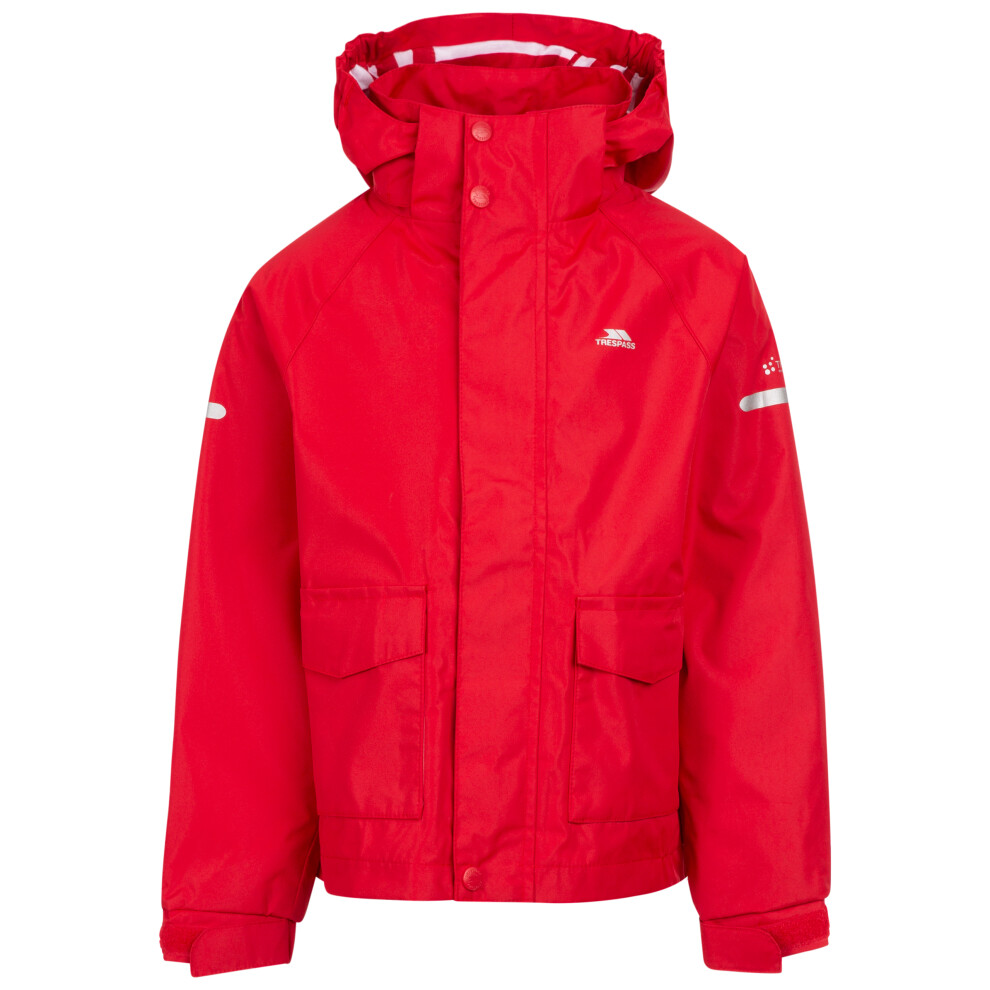 (11-12 Years, Red) Trespass Kids Waterproof Jacket Bluster