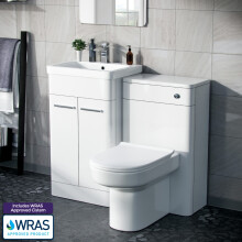 Afern 500mm Vanity Basin Unit, WC Unit & Chem Back To Wall Toilet White