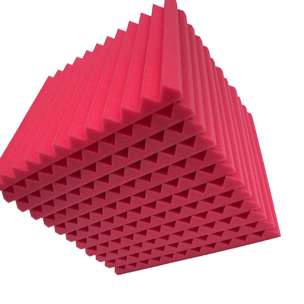 (Red, 12pcs) 12/24pcs Acoustic Panels Studio Acoustic Foam Sound Foam Sound Proofing