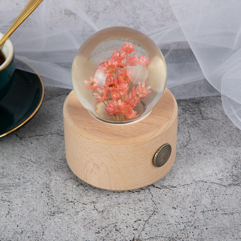 ( Chrysanthemum) Dandelion Flower Crystal Glass Resin Lens Ball With Bracket Mother Gift Christmas Gift For Guests, Girlfriends And Children Pink