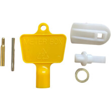 Gas Electric Meter Box Door Repair Kit - Hinges, Key and Plastic Latch by Meter Box Repair Kit