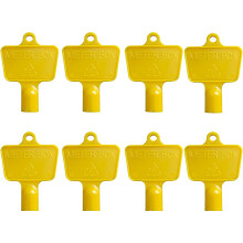 Gas Meter Box Key Yellow x8 Keys Triangular Electric Utility Box Key Plastic Gas Meter Key for Reading by Meter Box Repair Kit