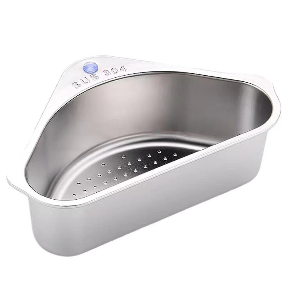 (Silver) Multifunction Sink Drain Strainer Basket Stainless Steel Sink Drain Strainer Basket Kitchen Food Catcher Silver