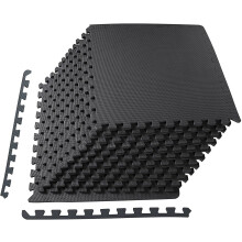 BalanceFrom Interlocking Puzzle Exercise Mat EVA Foam 1/2 thick 48 sq ft - Black