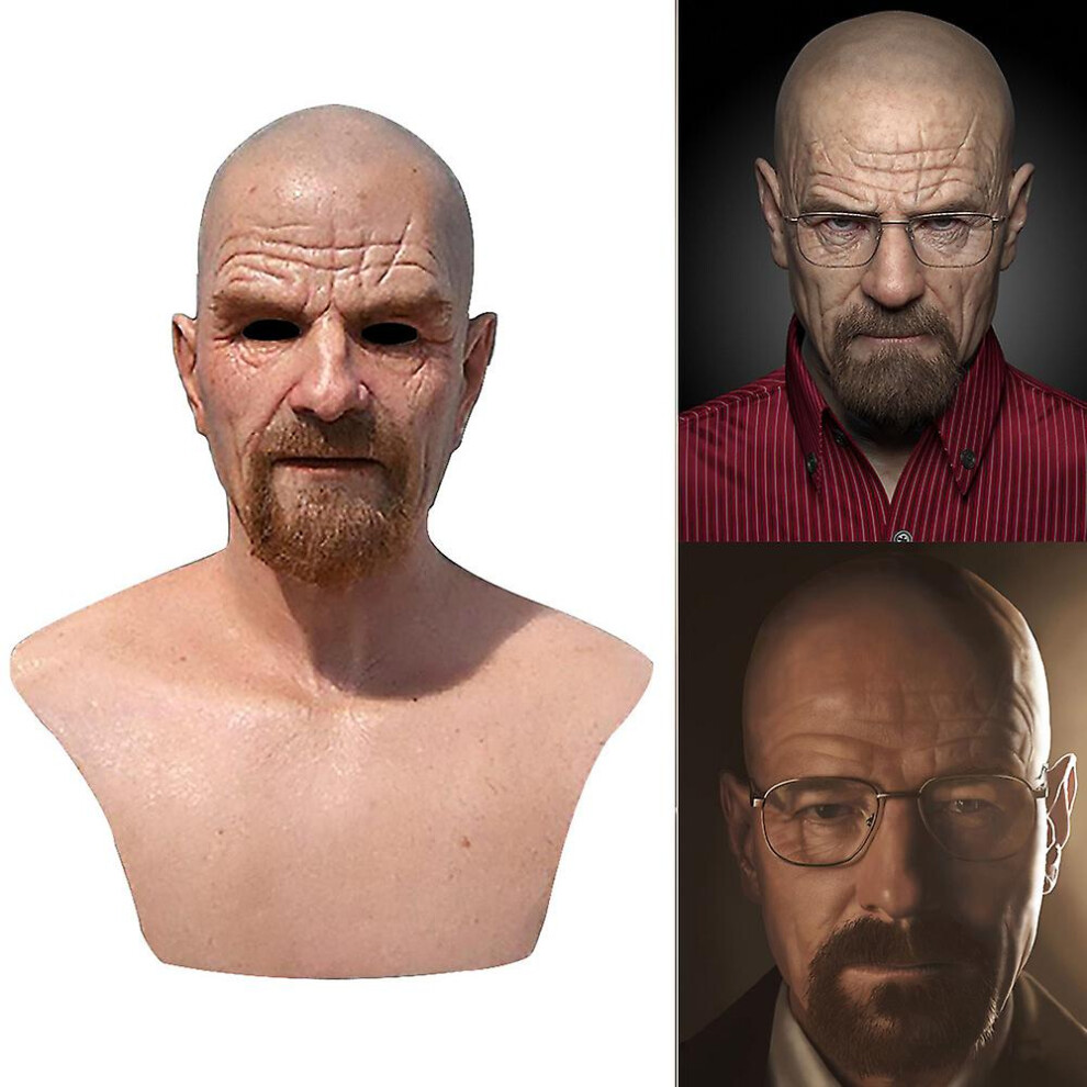 Halloween Latex Full Head Overhead Walter White Breaking Bad Cosplay Mask
