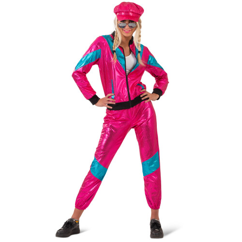 (UK 8-10) 80's Metallic Pink Jogging / Shell Suit 2