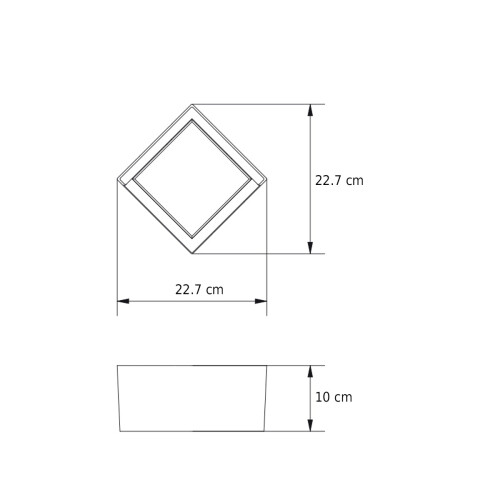 CGC Square Black & White LED Wall Or Ceiling Light 1