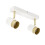 CGC White and Brushed Gold Two Head Adjustable Ceiling Spot Light Bar 4