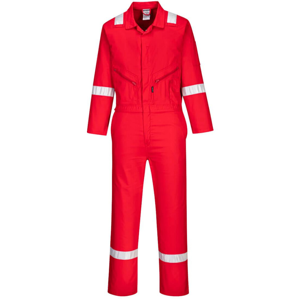 (M, Red) Portwest Mens Iona Cotton Wear to Work Overalls