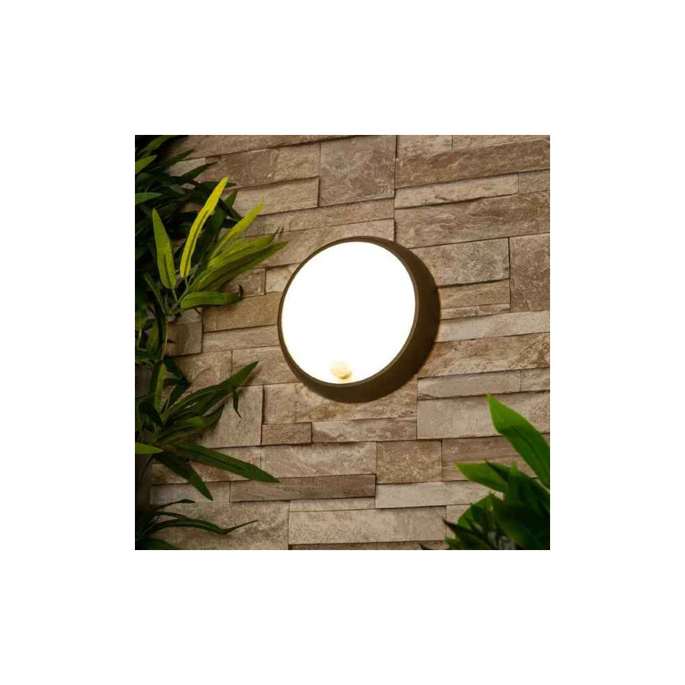 CGC ZARA Black Round Medium Wall Or Ceiling Light With Motion Sensor