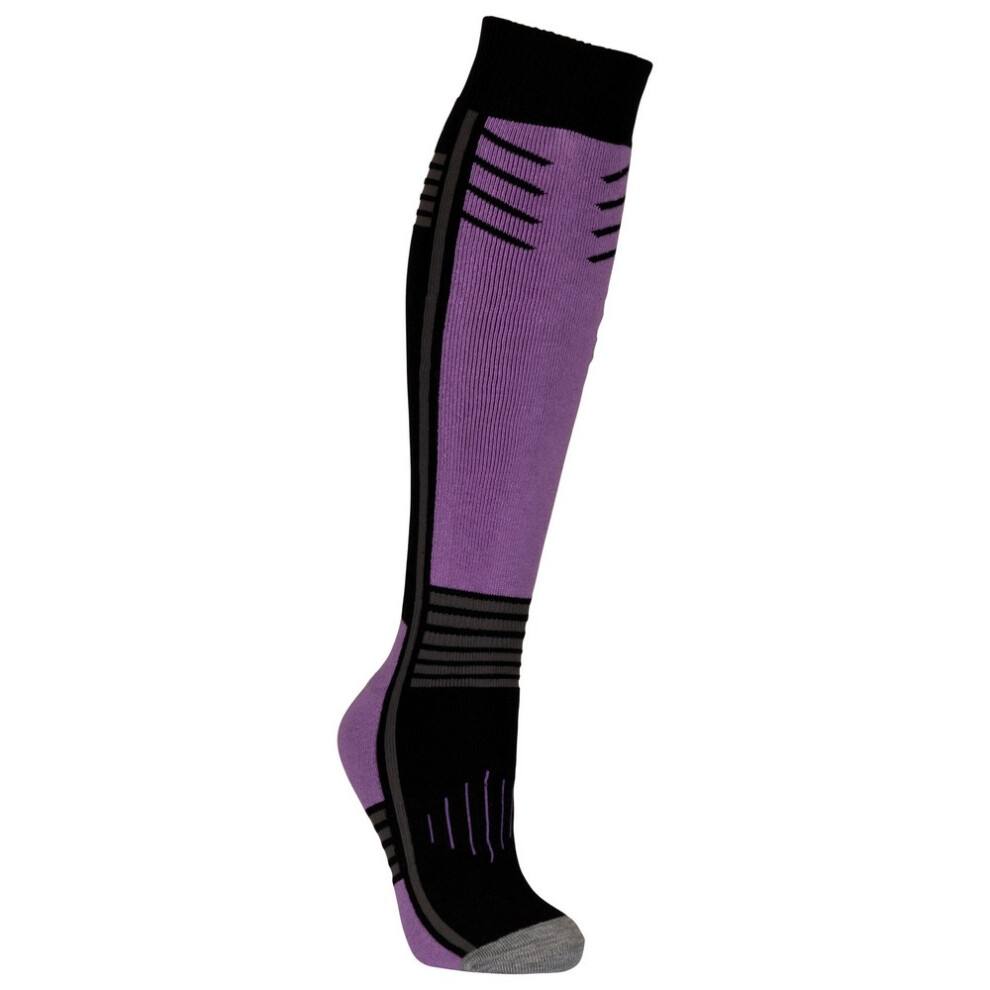 (3 UK-6 UK, Black/Purple) Trespass Unisex Adult Icy Ski Socks