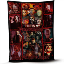 (P, 150 200) Horror Movie Watching Blanket Halloween Atmosphere Decorations Soft Comfortable Home Couch Warm Bedspreads Blanket