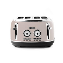 Haden Jersey Putty Retro 4 Slice Toaster - 4 Slot Toaster with Putty