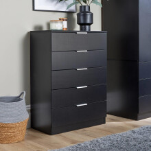 Stratford Black 5 Drw Chest