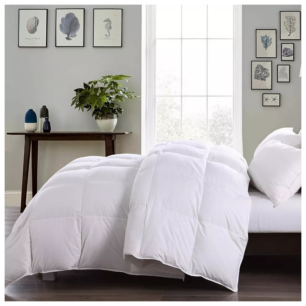 (10.5 Tog (Medium/Lightweight), King) LUXURY DUCK FEATHER & DOWN DUVET QUILT - 100% COTTON, ANTI-DUSTMITE, DOWN PROOF