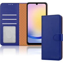 (Blue) Samsung Galaxy A25 Case, RFID Blocking Wallet Phone Cover