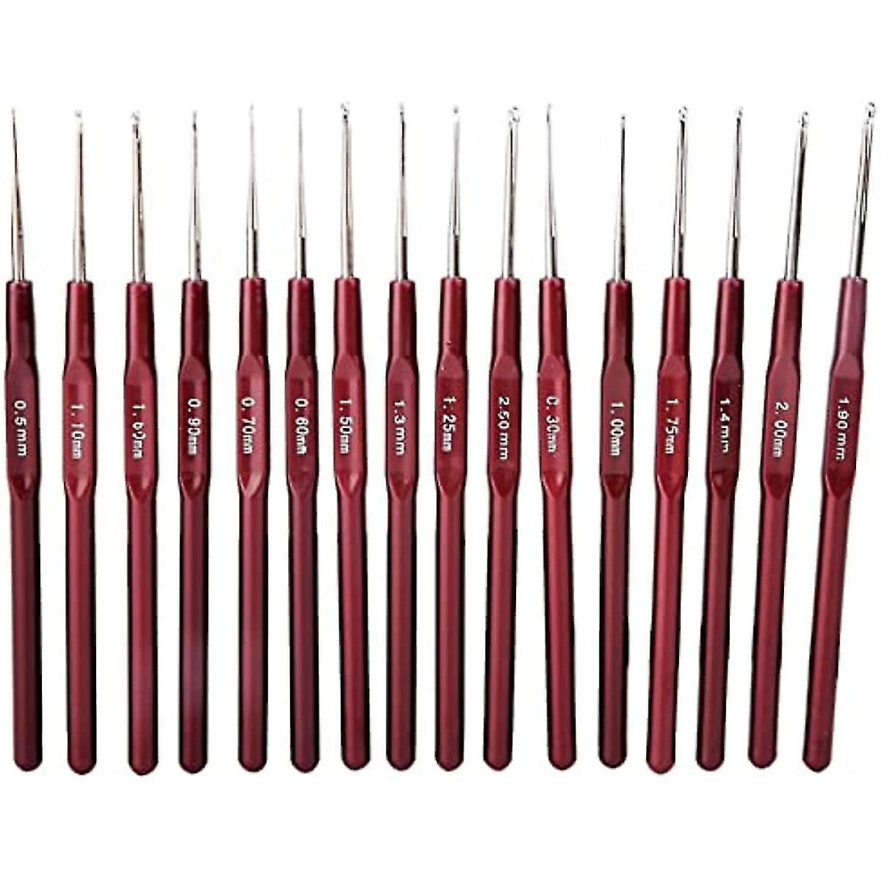 16pcs Crochet Hooks Set  05mm To 25mm Small Ergonomic Lace Crochet Hooks Steel Crochet Needles For Beginner Crocheting Yarn And Thread