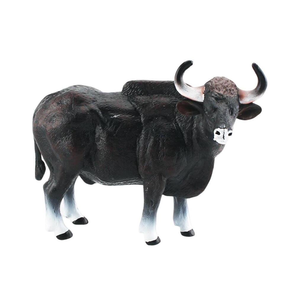 (A) Sinknap Cattle Figurine Realistic Water Buffalos Bull Cow Muskox Miniature Solid Model Early Learning Educational Toy Wild Animal Statue Model Des