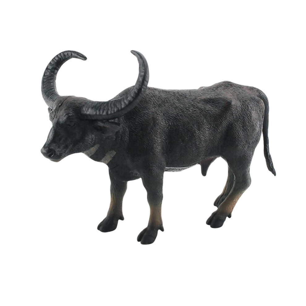 (C) Sinknap Cattle Figurine Realistic Water Buffalos Bull Cow Muskox Miniature Solid Model Early Learning Educational Toy Wild Animal Statue Model Des