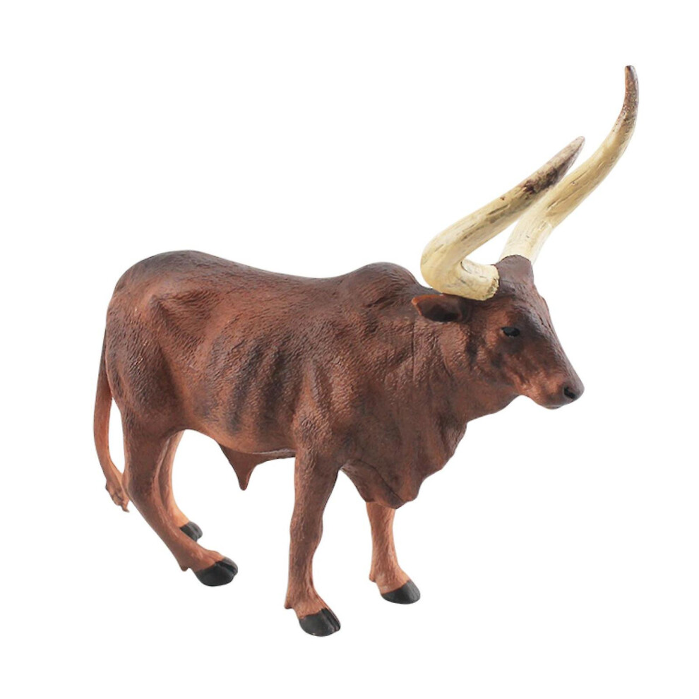 (F) Sinknap Cattle Figurine Realistic Water Buffalos Bull Cow Muskox Miniature Solid Model Early Learning Educational Toy Wild Animal Statue Model Des