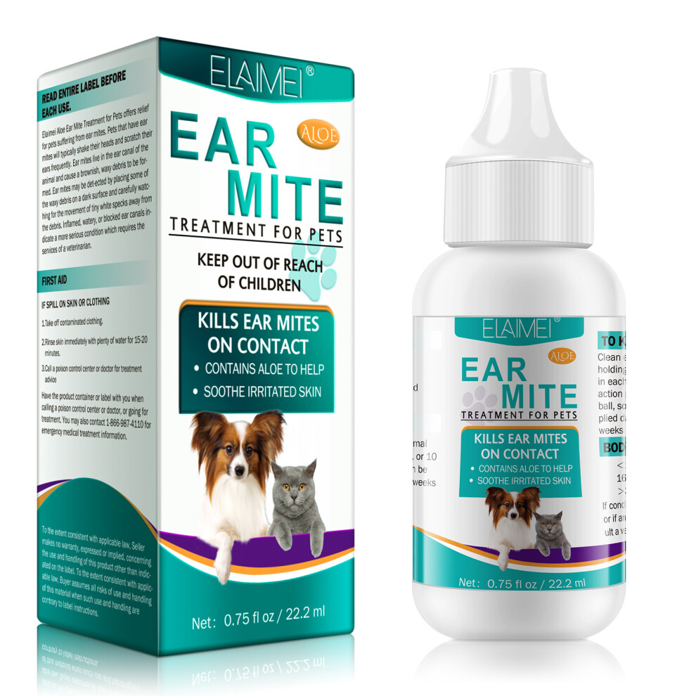 Pet Ear Mite Oil Ear Drops for Dogs and Cats Gentle Softening Ear Wax Cleaning