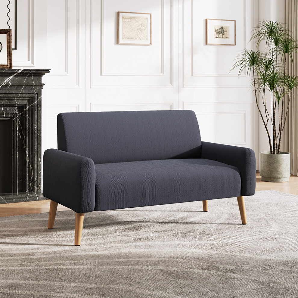(Grey) 2-Seat Corduroy Loveseat Sofa