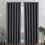 (GREY, 66" Width x 72" Drop) Ready Made Eyelet Silver & Grey Blackout Curtains 1