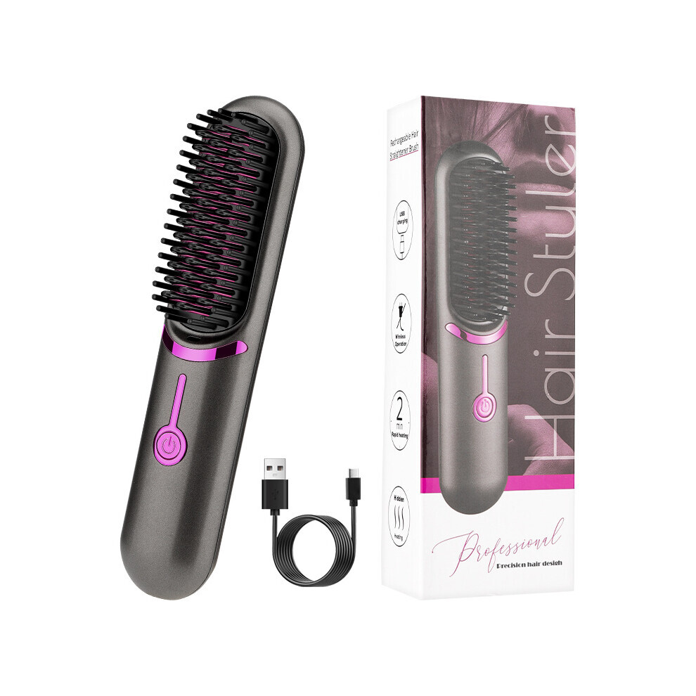 Goplushtoy Hair Straightener Brush Wireless Hair Straightener Comb Mini Travel Electric Hair Combs