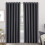 (GREY, 90" Width x 90" Drop) Ready Made Eyelet Silver & Grey Blackout Curtains 1