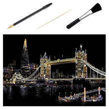 Adults Scratch Painting London Tower Bridge Picture