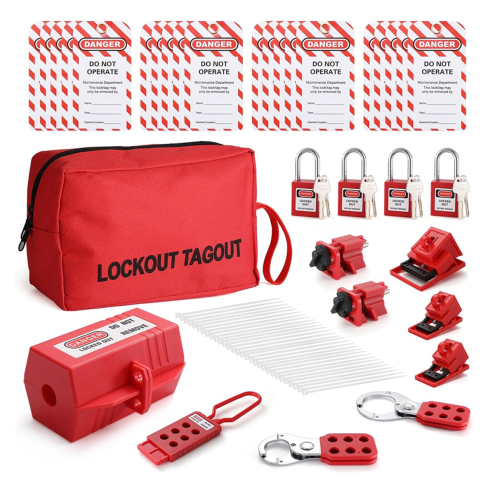 Electrical Lockout Tagout Kit, Hasps Set, Clamp On And Universal 4851267481165