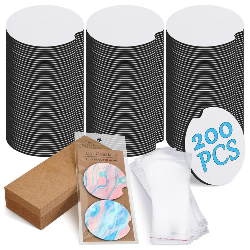Sublimation Car Coaster Blank Set, Brown 4851267483206