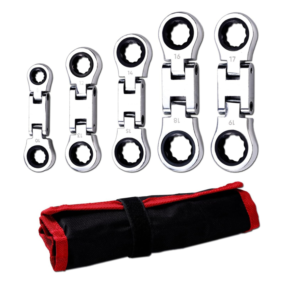 5-Piece Stubby Flex- Ratcheting Wrench Set Metric Combination 4851267483176