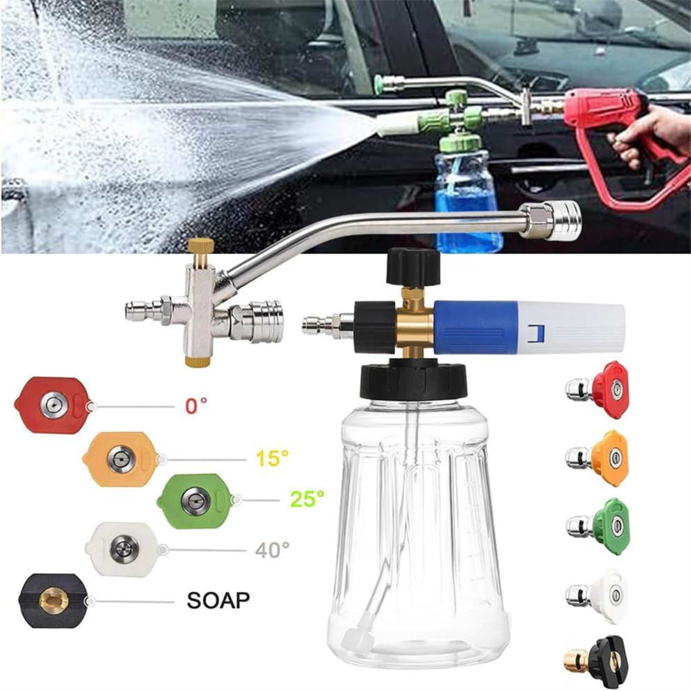 Foam-Cannon with 5 Pressure Washer Sprayer Nozzles