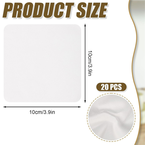 20pcs Chamois Cloths, 3.9x3.9 Inch Pottery Tools 2
