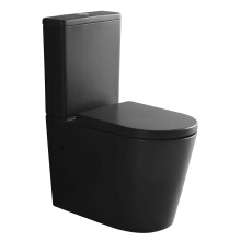 Matt Black Close Coupled Toilet Rimless WC Back to Wall Comfort Height