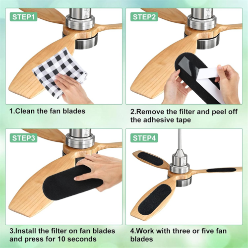 10 Pcs Ceiling Fan Blade Filters-Activated Coconut Carbon 2