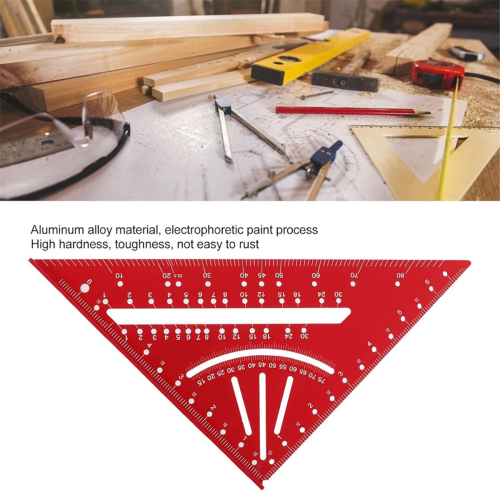 Carpenter Square,7inch T Square Multi-Purpose Carpenter Tools, Red 1