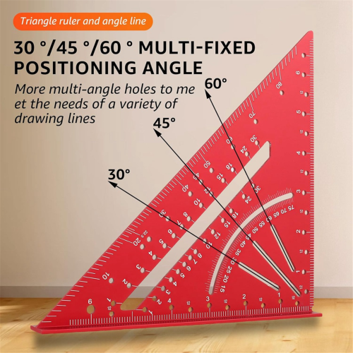 Carpenter Square,7inch T Square Multi-Purpose Carpenter Tools, Red 2