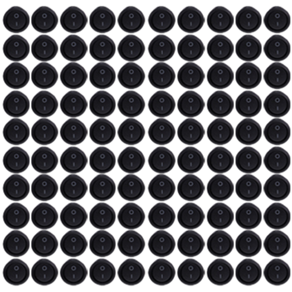 100Pcs Round Rocker Power Switch 6A 250V Ac 2Pin 2Position On/Off 4851267491249
