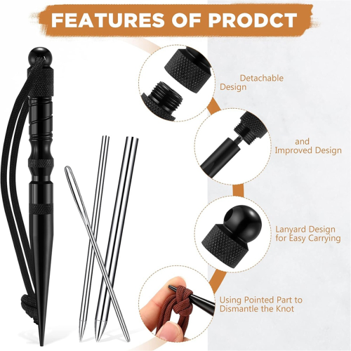 12Pcs Paracord- Knotter Tools Set Stainless Steel Marlinspike Set 2