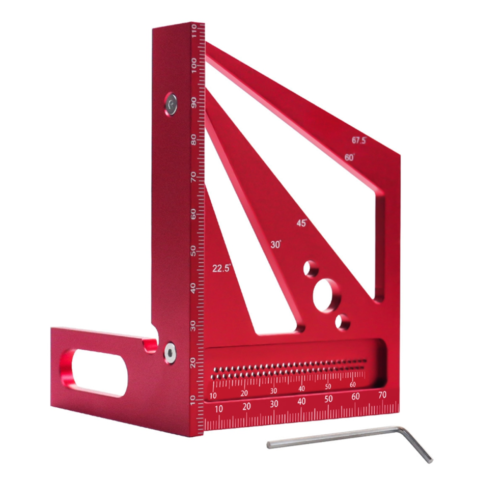 Multi-Angle 3D Measuring Ruler,Wood Carpenter Crafting Color: Red 4851267499238