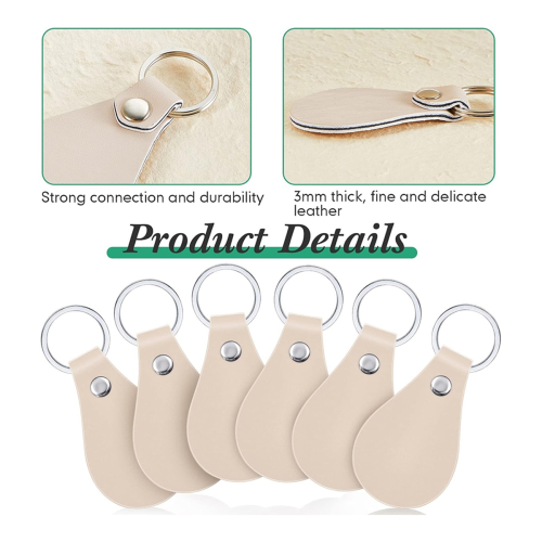 Blank Keychains for Laser Engraving Leather Keychain with Swivel Hook 1