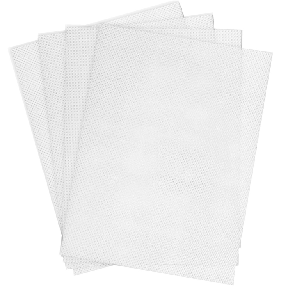 4 PCS 14 Count Plastic Mesh Canvas Sheet 14 CT Plastic Aida White