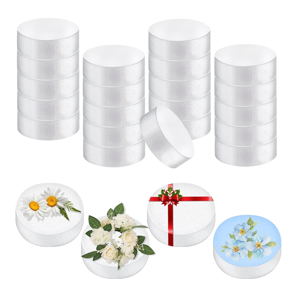 50Pack Foam Circles,3In Round Polystyrene Foam Discs Blank Craft Foam