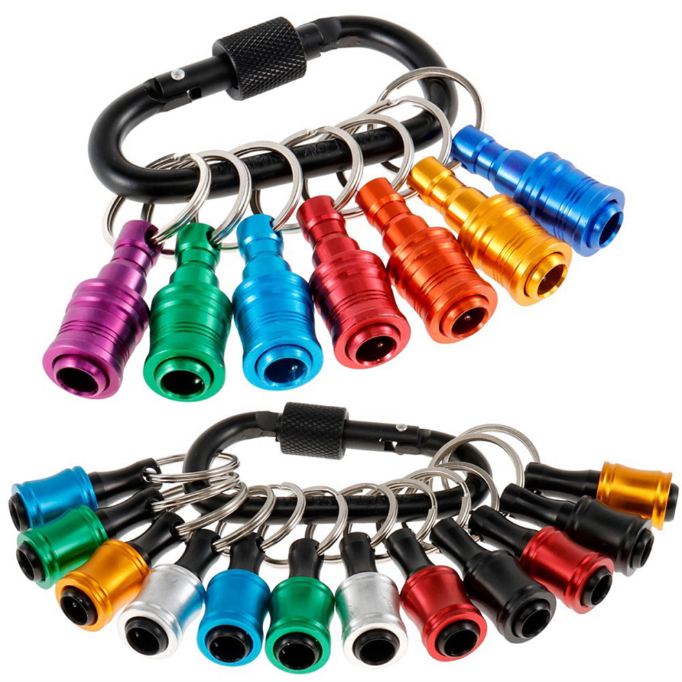 19Pcs 1/4 Inch Bit Holder Keychain Hex Shank 4851267404812