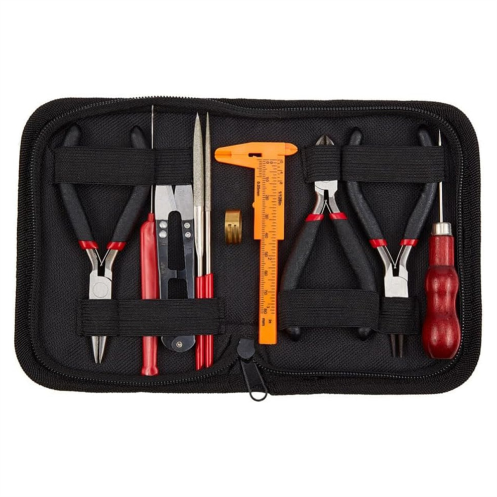 10Pcs DIY Jewelry Tool Sets with Pliers Rings Vernier Caliper