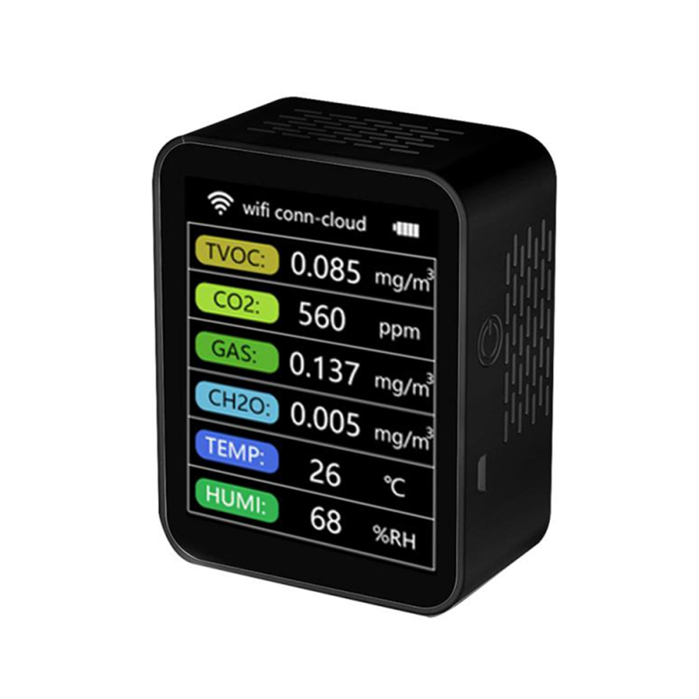 Wifi Smart Air Quality Monitor Co2 Meter Tvoc Hcho Pm2.5 Tester B 4851267406014