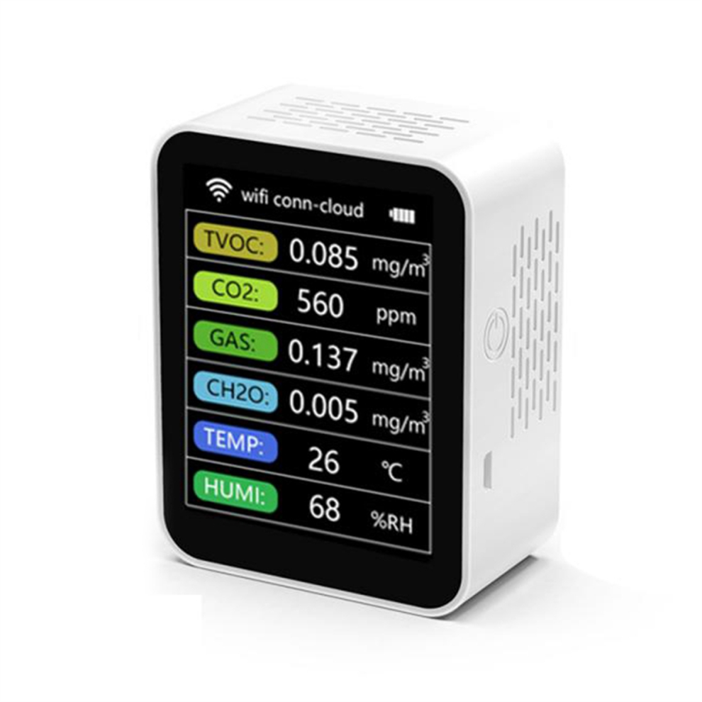 Wifi Smart Air Quality Monitor Co2 Meter Tvoc Hcho Pm2.5 Tester A 4851267405932